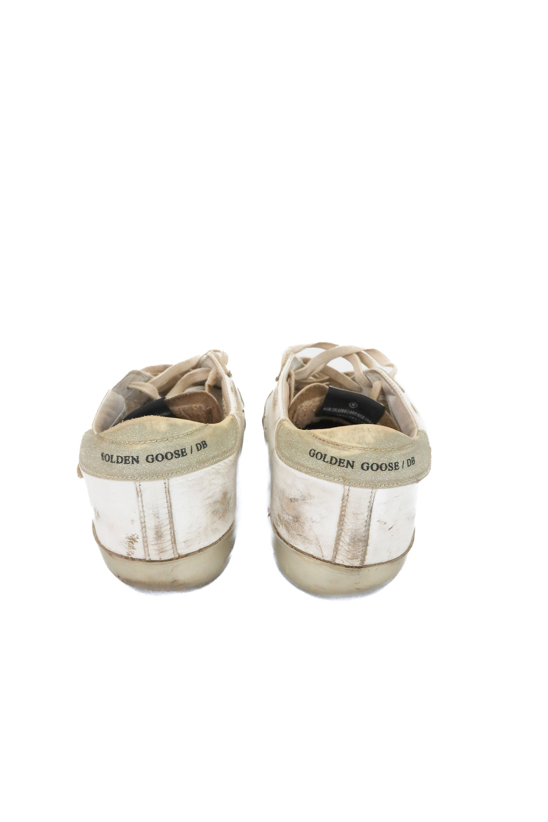 Golden Goose white superstar w/beige glitter (8)