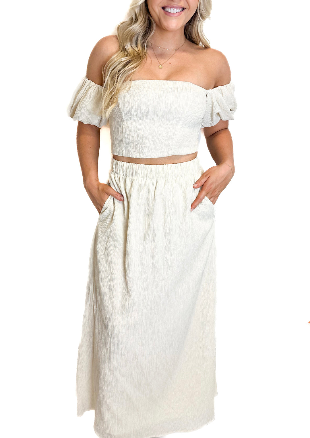 Abercrombie Cream-Colored Crinkled Set NWT (XS)