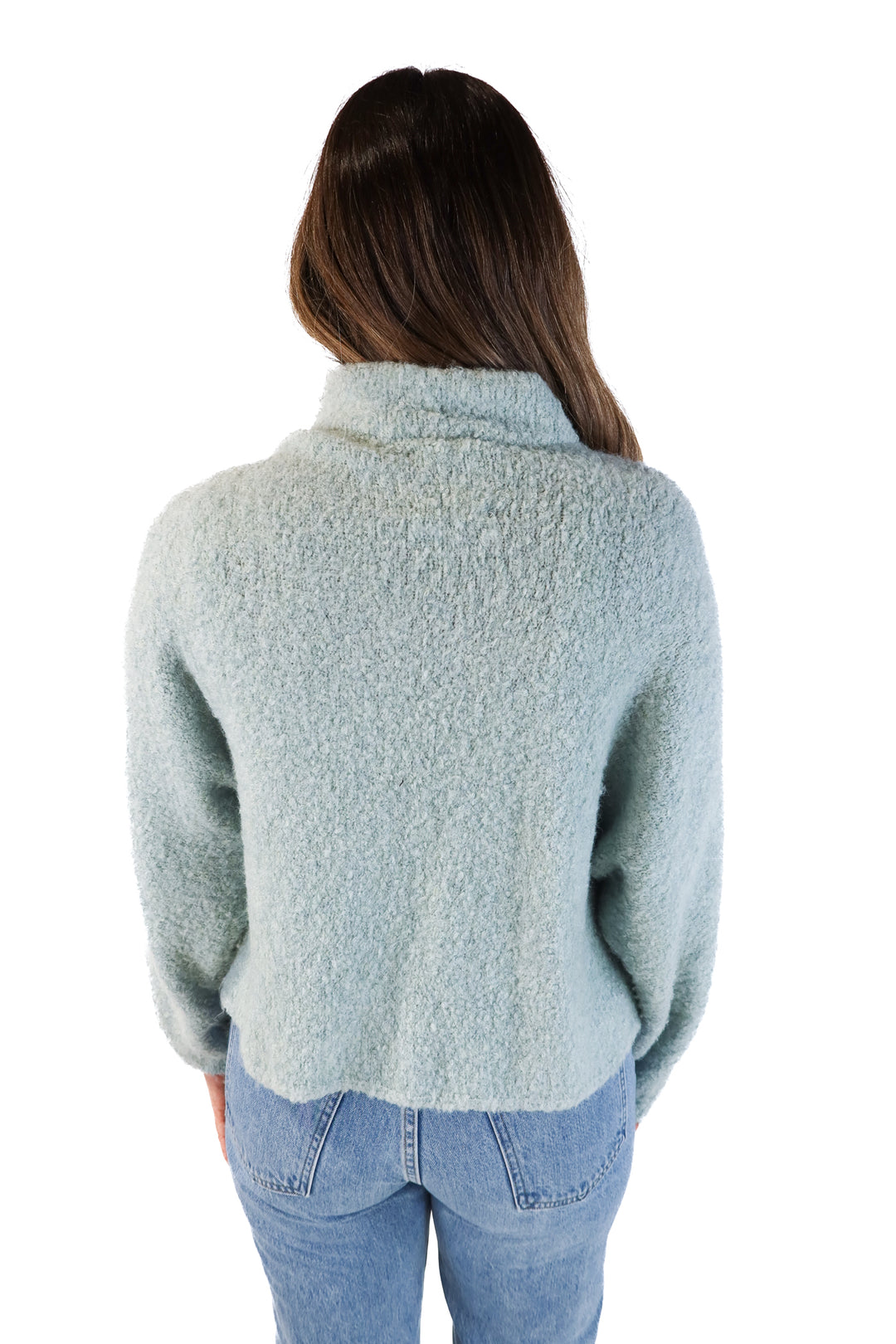 Abercrombie & Fitch blue furry sweater (S/M; retail $60)