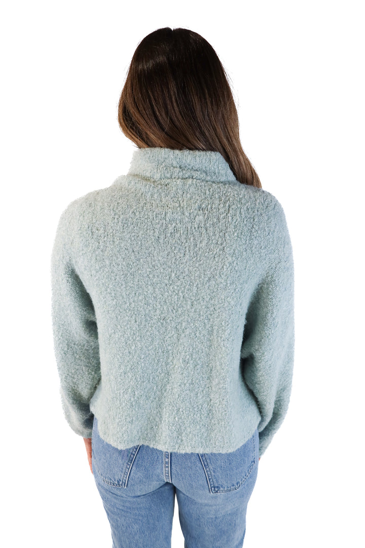 Abercrombie & Fitch blue furry sweater (S/M; retail $60)