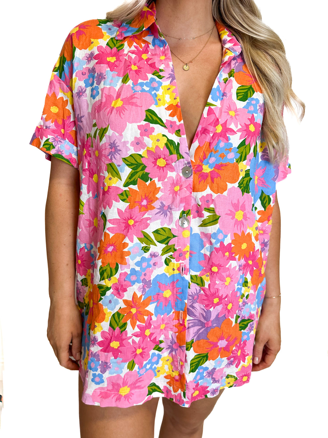 Show Me Your Mumu Barbie Floral Linen Set NWT (XS)