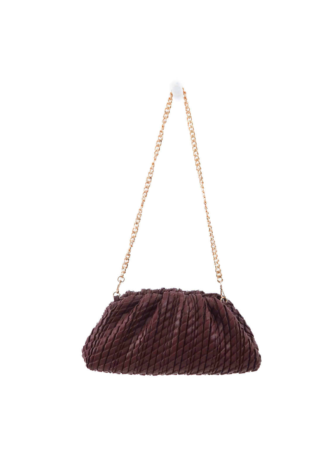 anthropologie maroon vegan leather weave bag nwt (retail $98)