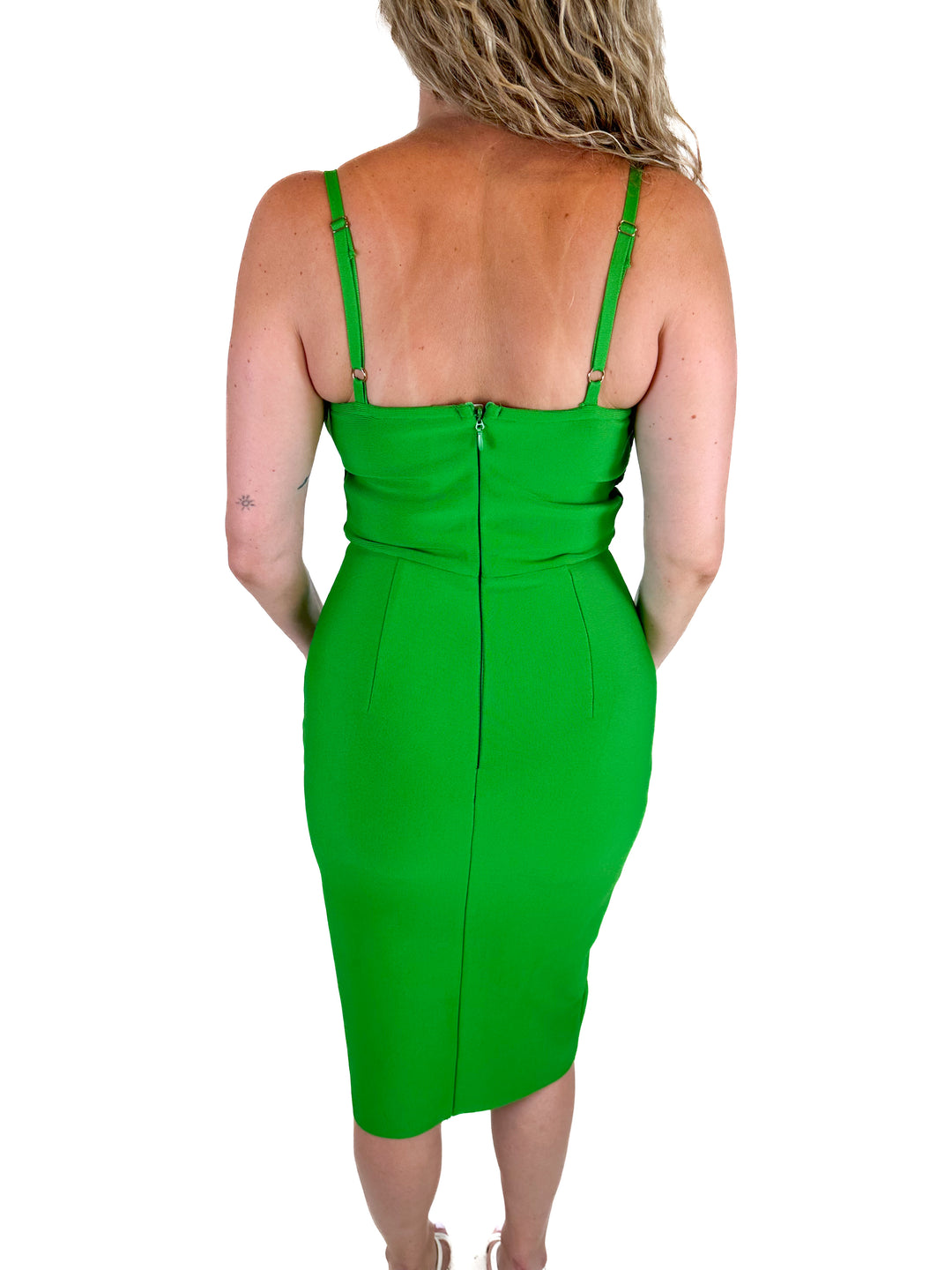 Fashion Nova Green Bandage Dress (L)
