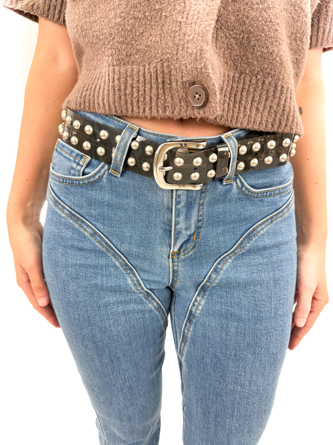 AUCTION isabel marant black acrylic studded belt (M)- ends 11/11 at 8 pm CT