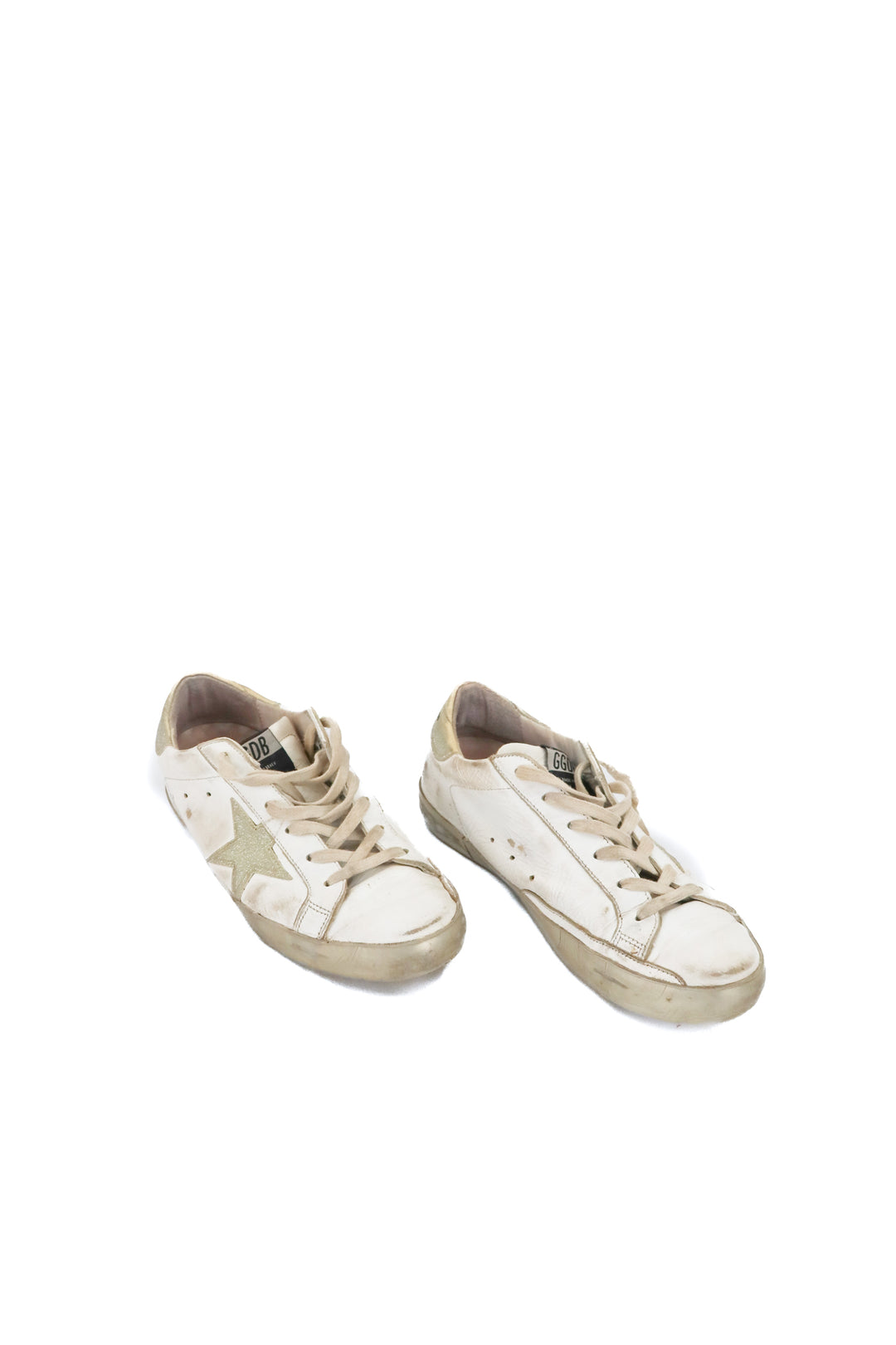 Golden Goose white superstar w/beige glitter (8)