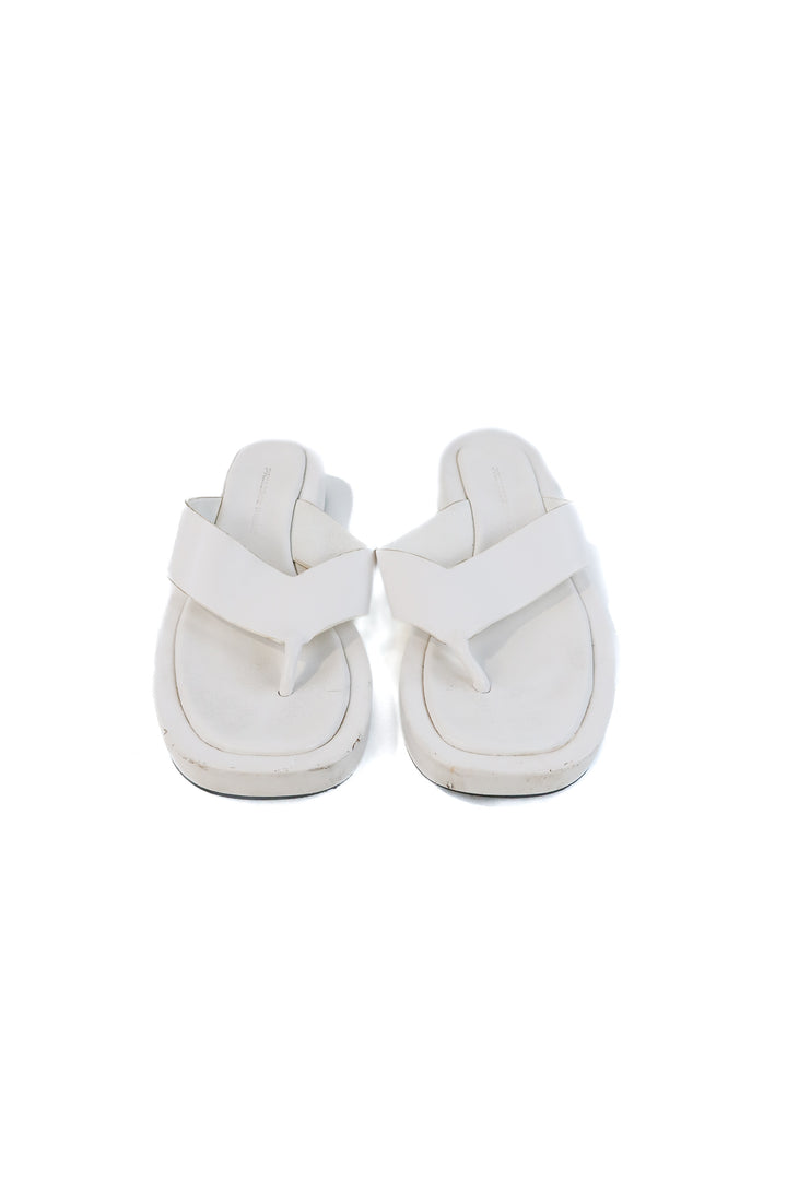 Princess Polly white platform flip flops (8; retails for $59)