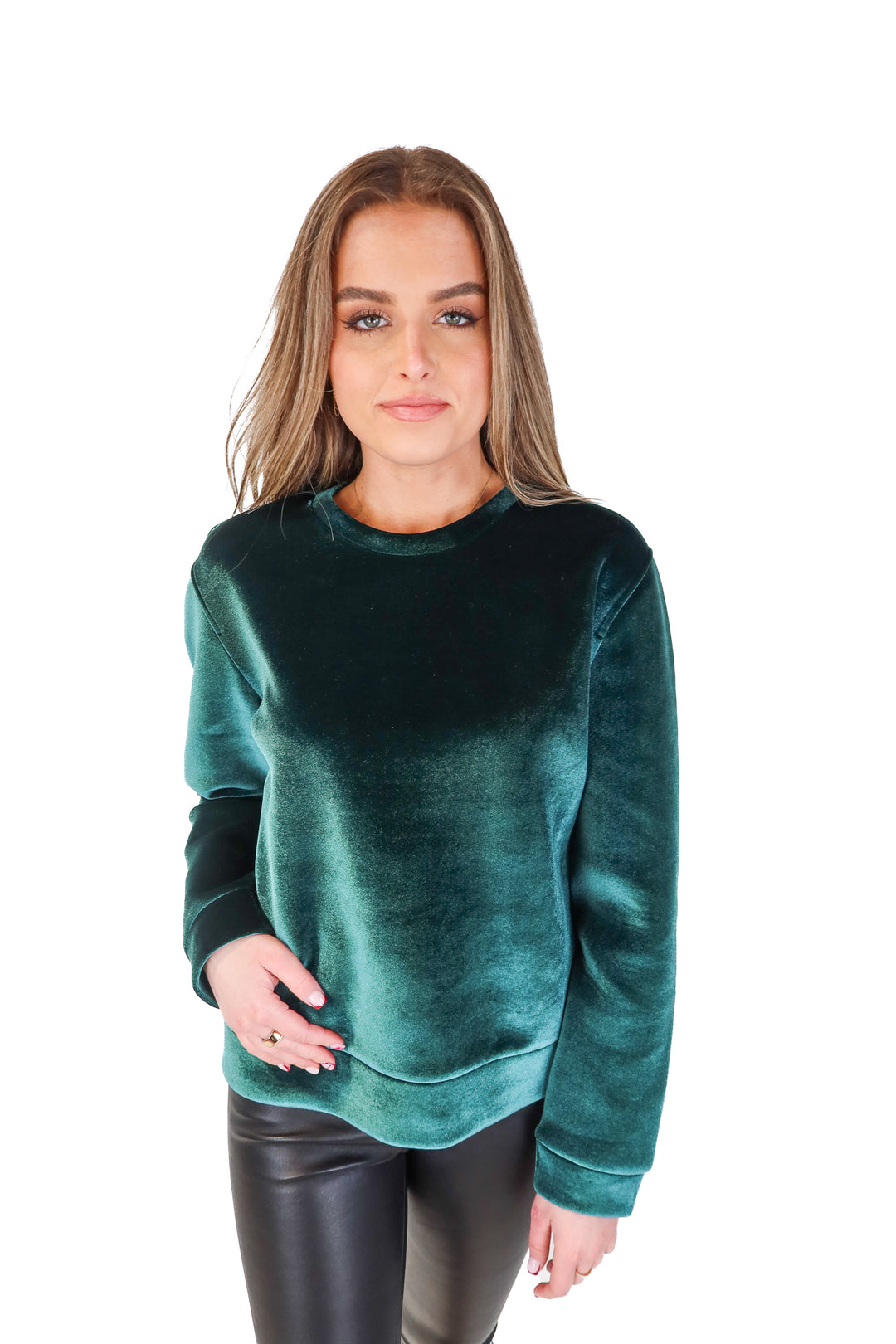 Maje Green Velvet Sweatshirt (2/M)