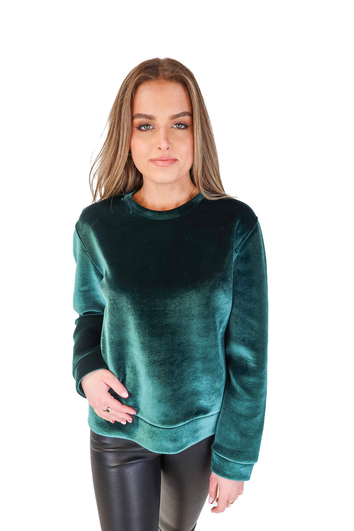 Maje Green Velvet Sweatshirt (2/M)