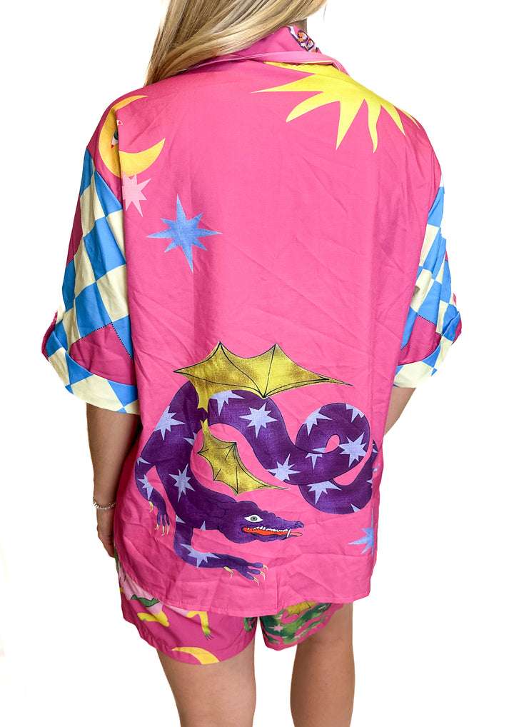 Moon & Animal Print Pink Set (S)