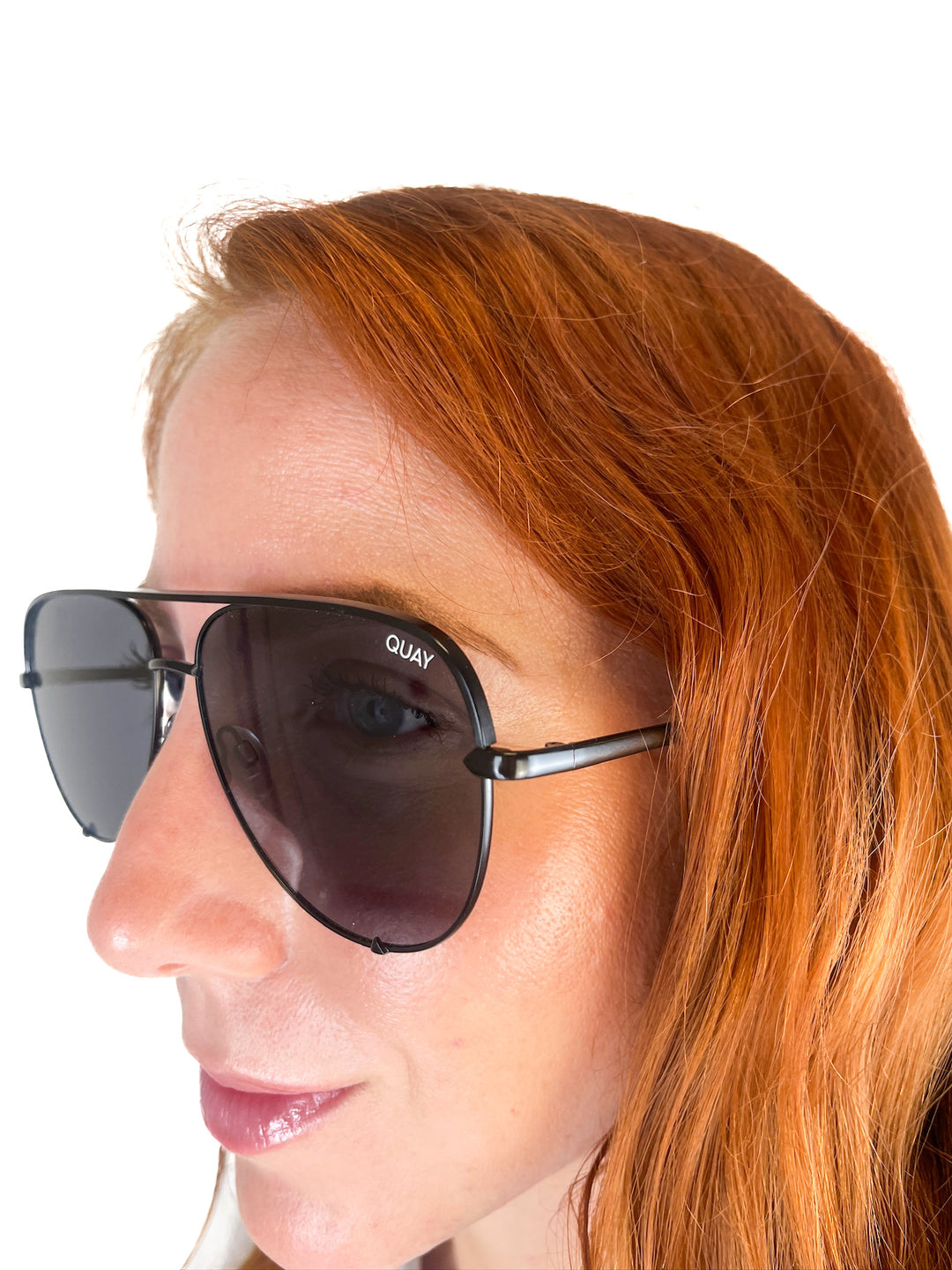 Quay Black Aviator Style Sunglasses