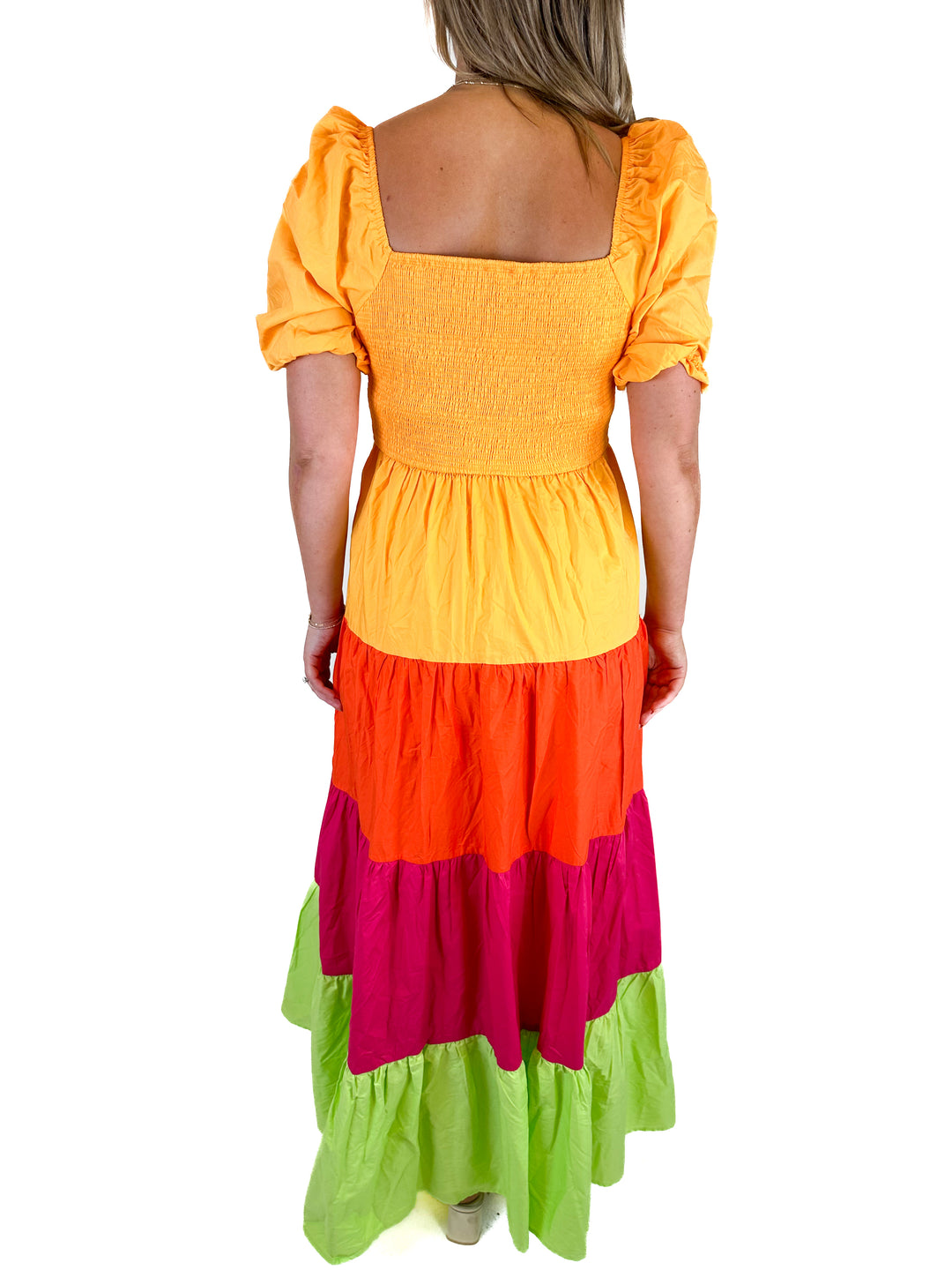 Flying Tomato Color Blocked Maxi Dress (L)