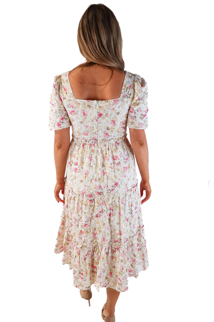 Just me pink floral maxi dress (s)
