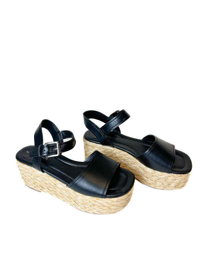 Marc Fisher Black and Woven Platform Sandals (7)