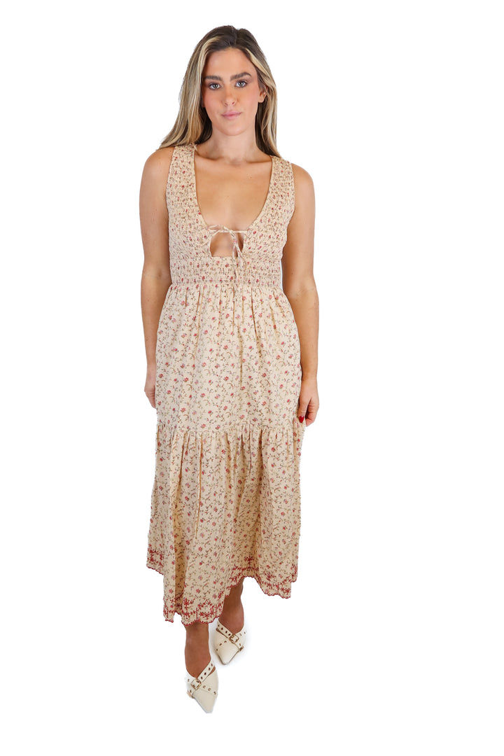 christy dawn brown floral midi dress NWT (s; retails for $368)