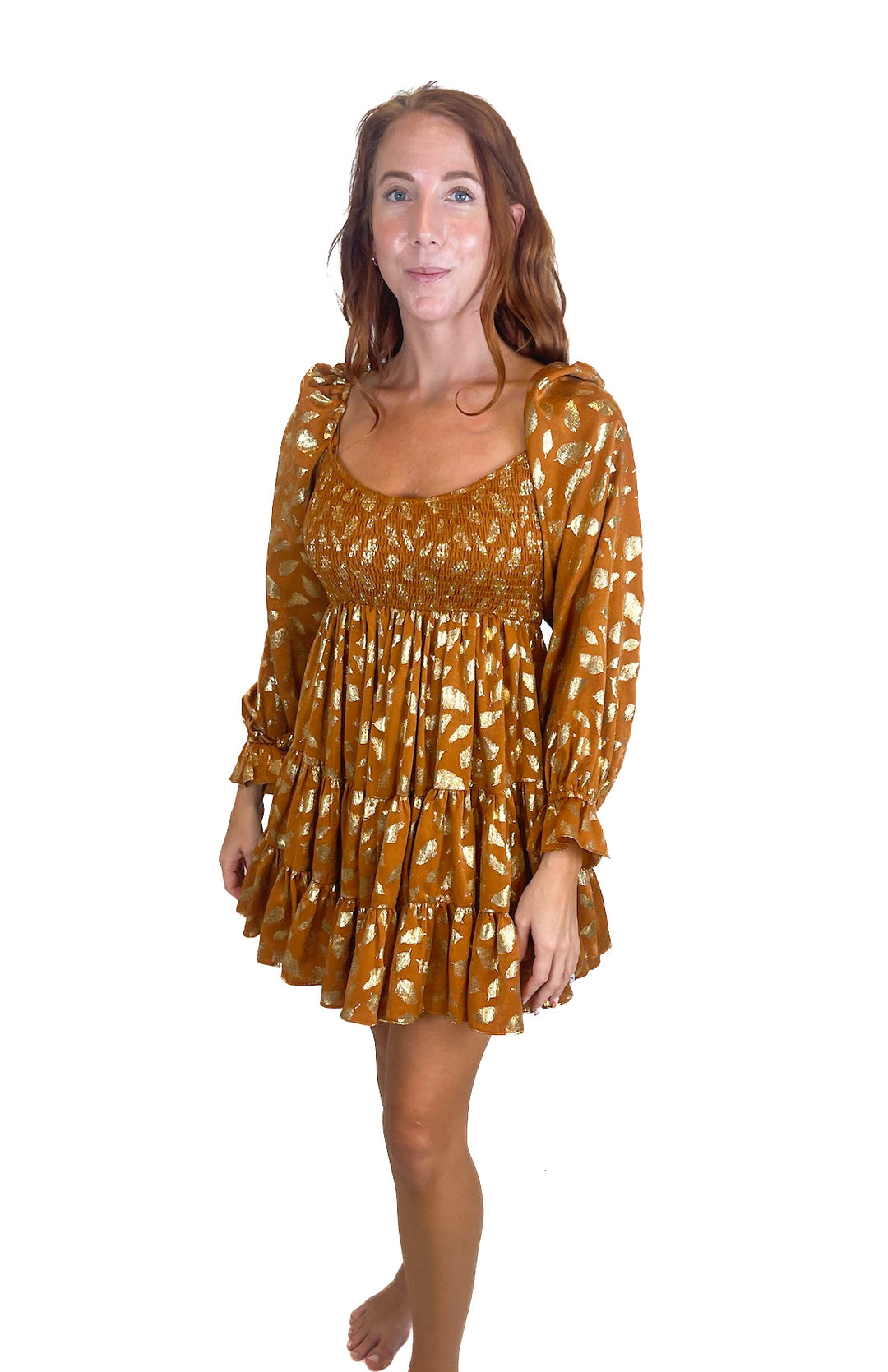 Aeom Metallic Feather-Print Mini Dress (S)