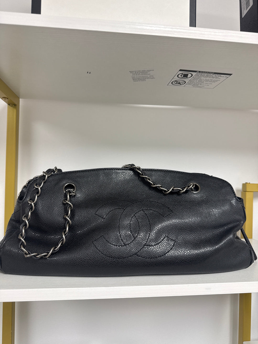 Chanel Black Caviar Leather Bowler Bag (almost vintage!)