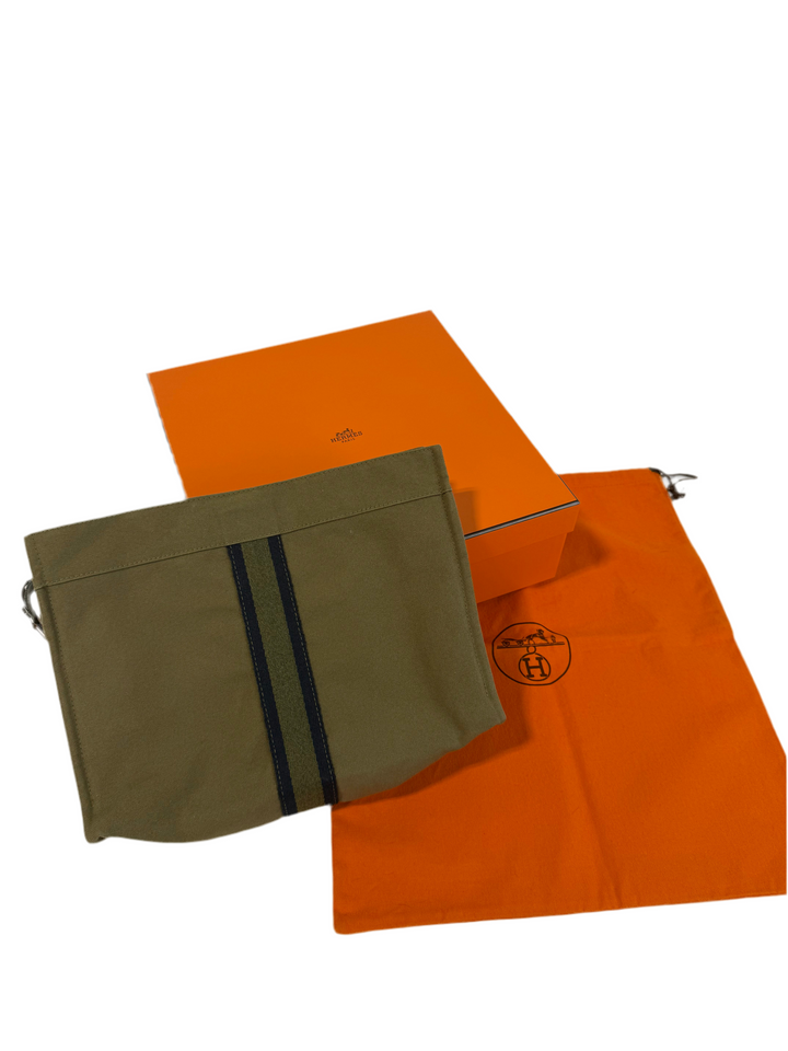 Hermes Canvas Clutch Bag (est. retail $695)