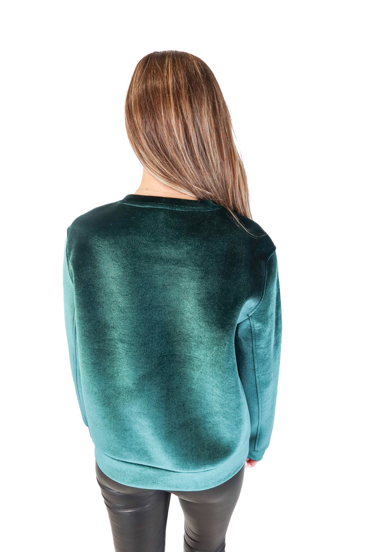 Maje Green Velvet Sweatshirt (2/M)