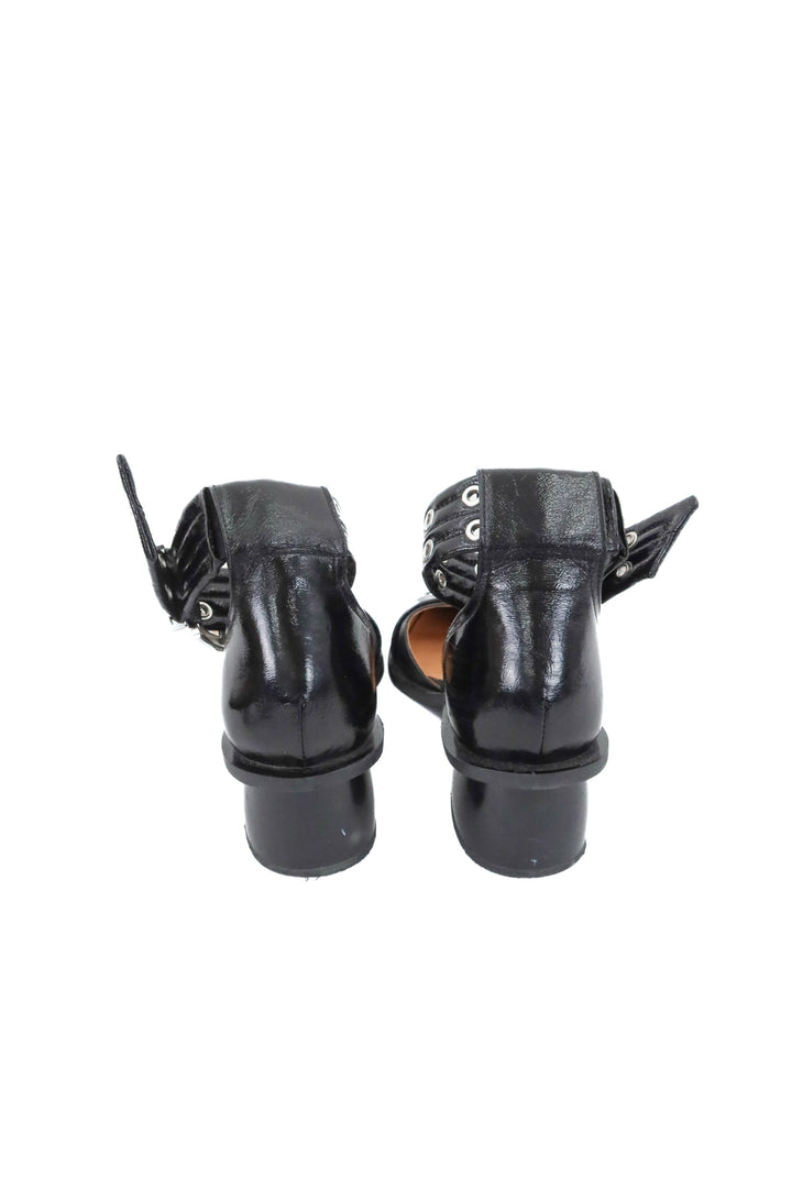 ganni black buckle shoes (41; retail $678)