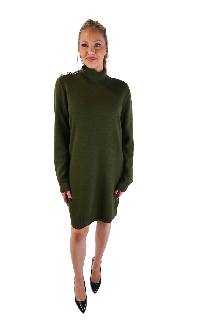 Veronica Beard Olive Green Sweater Dress (M; retail $498)
