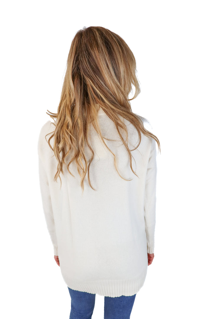 Athleta Cream Vneck Tunic Sweater NWT (XS; Retail $168)