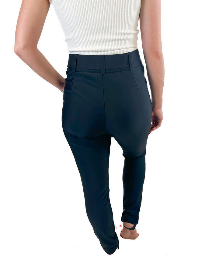 Topshop Sno Fitted Snowpants Black Zip/Snap Belted Waterproof NWT (8; retail $130)