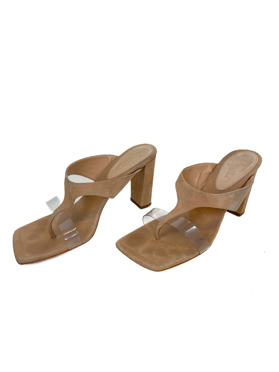 Schutz Tan Heeled Sandals (8)
