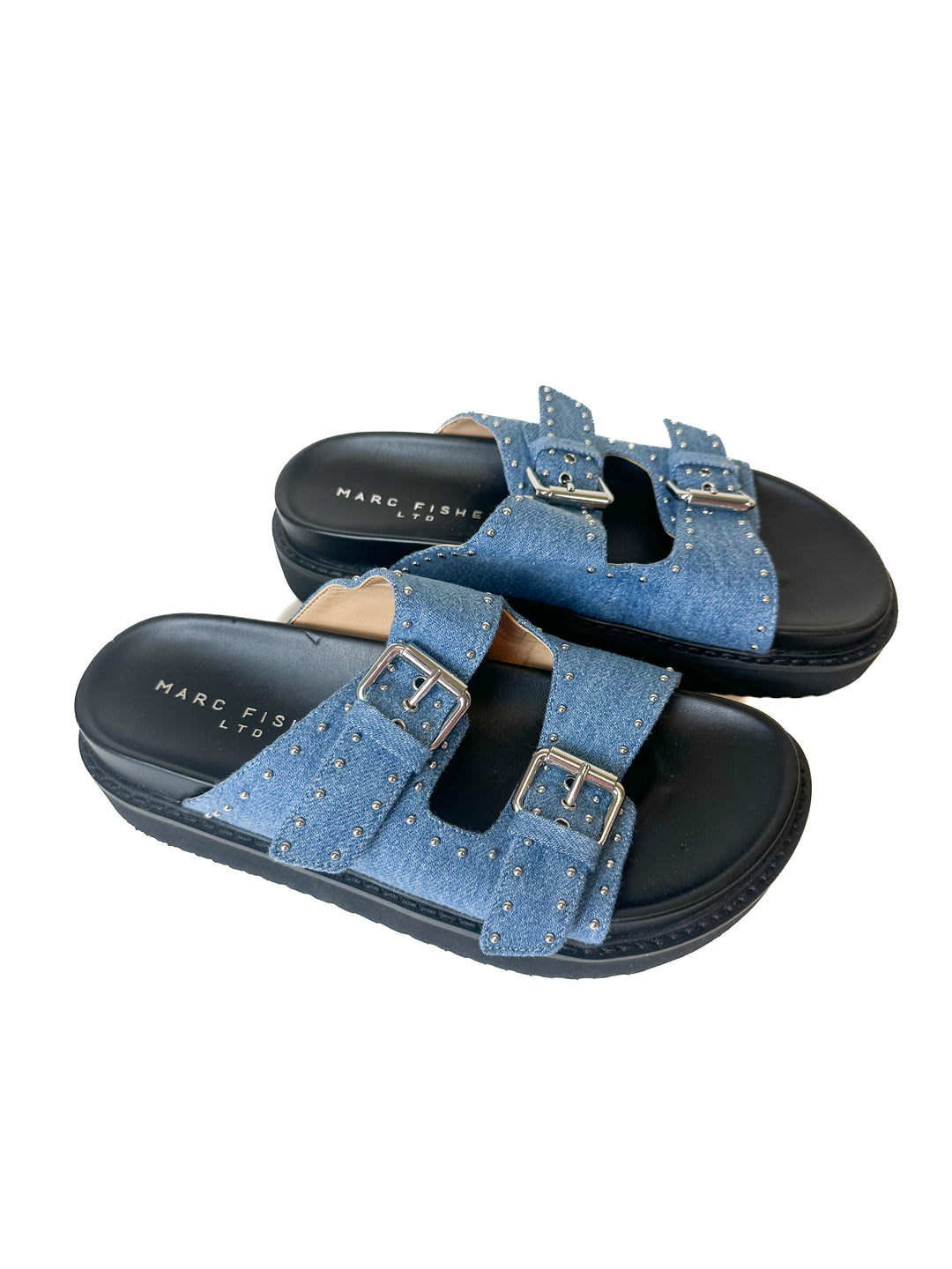 Marc Fisher Denim Studded Sandals (7)