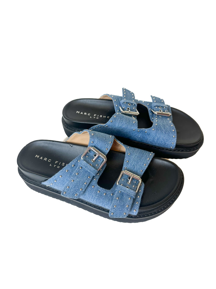 Marc Fisher Denim Studded Sandals (7)
