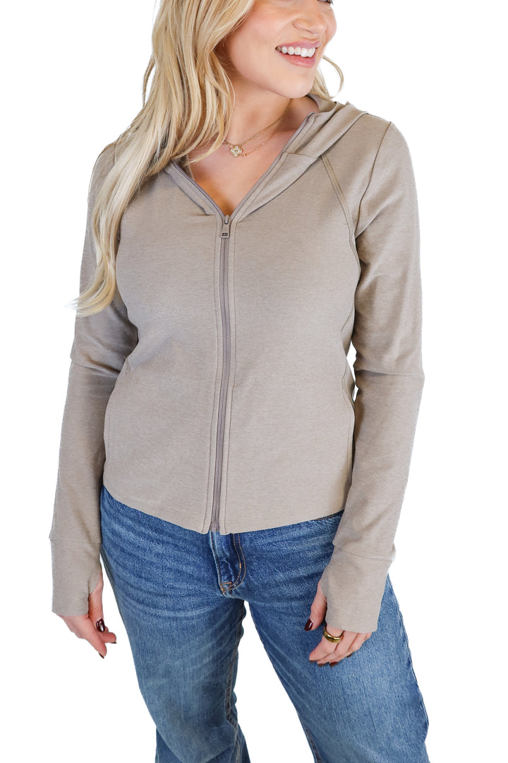 beyond yoga brown zip up jacket NWT (s) Retails for $158