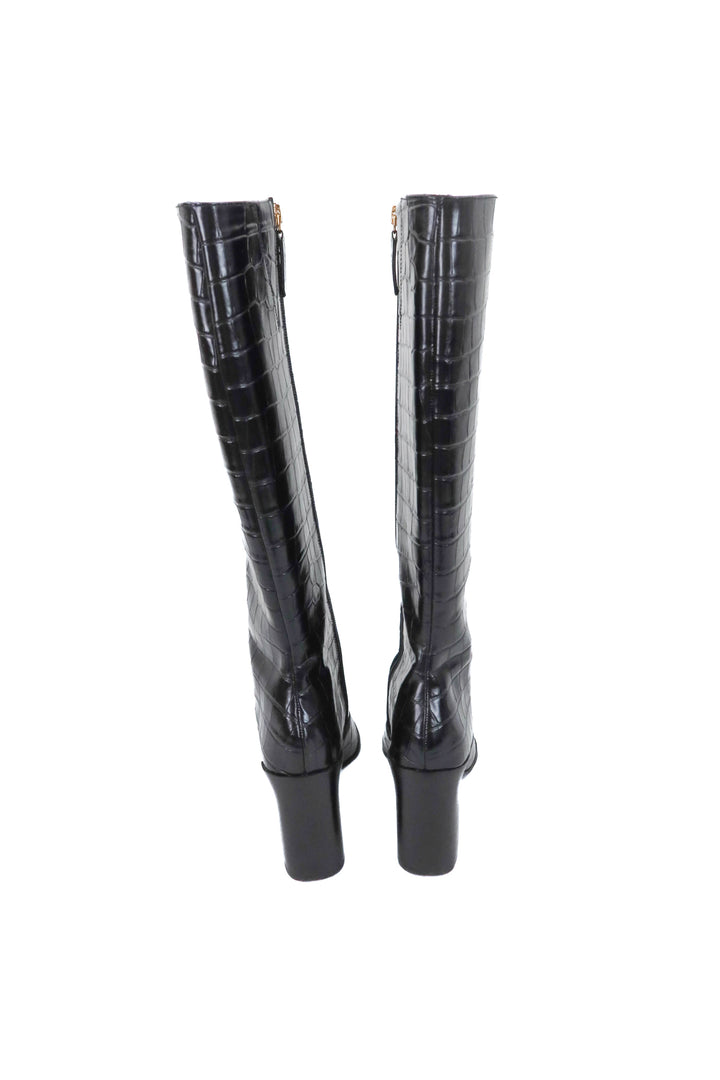 Schutz black leather tall boots (8; retail $298)