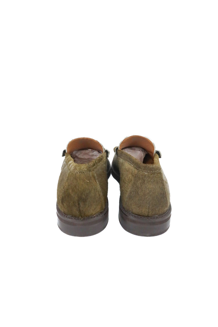 steve madden green cow leather loafers (9.5)