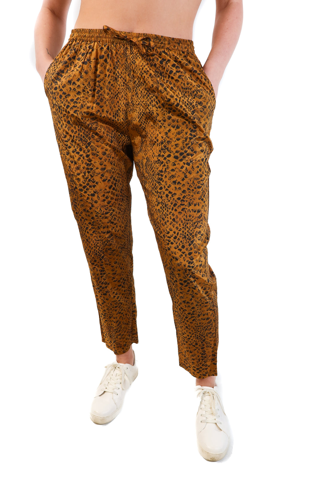 Mes demoiselles gold snakeskin pants (38; retails for $158)