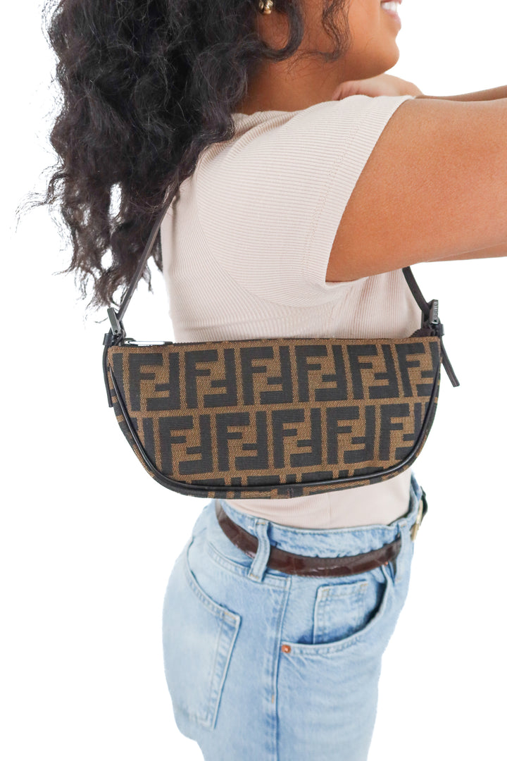 Fendi Zucca Halfmoon Mini Top Handle
