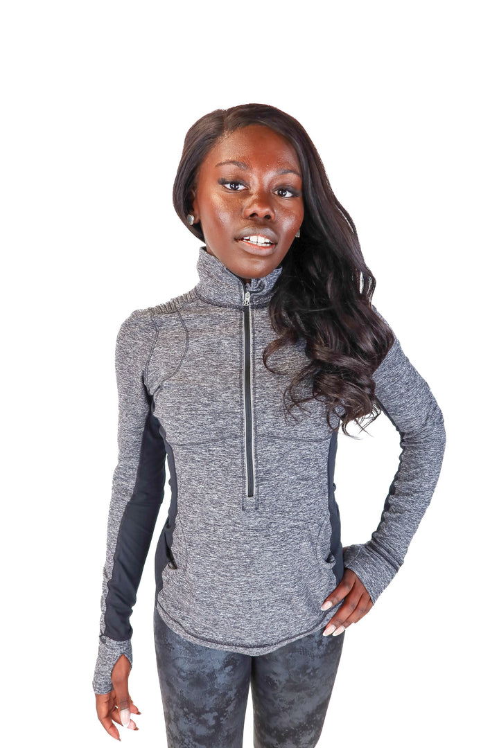 Lululemon Gray Half-Zip Activewear Pullover (6)