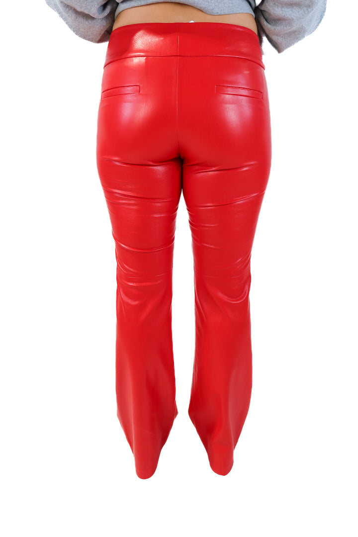 Alice & Olivia red faux leather pants NWT (10; retails for $295)