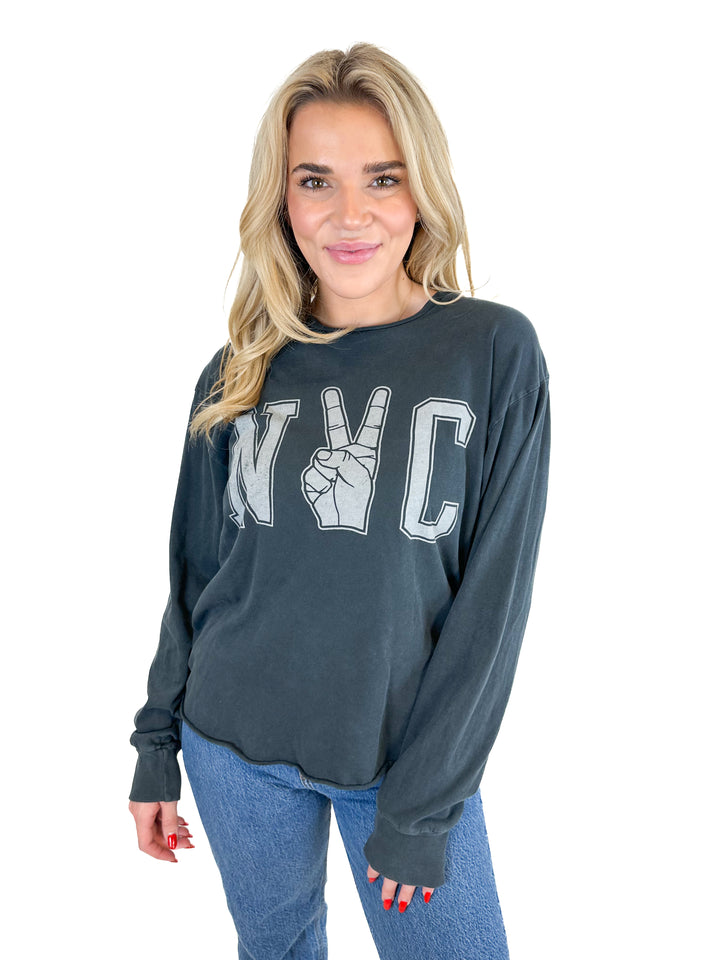 Retro Brand Los Angeles Vintage Long Sleeve NYC T-Shirt (S)*