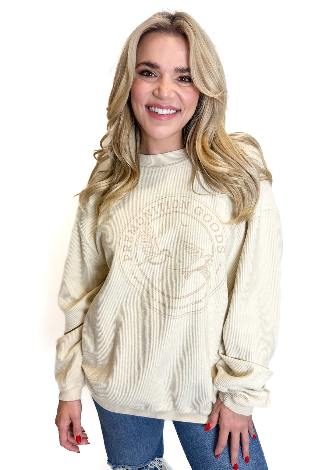 Premonition Goods Tan Sweatshirt (M)