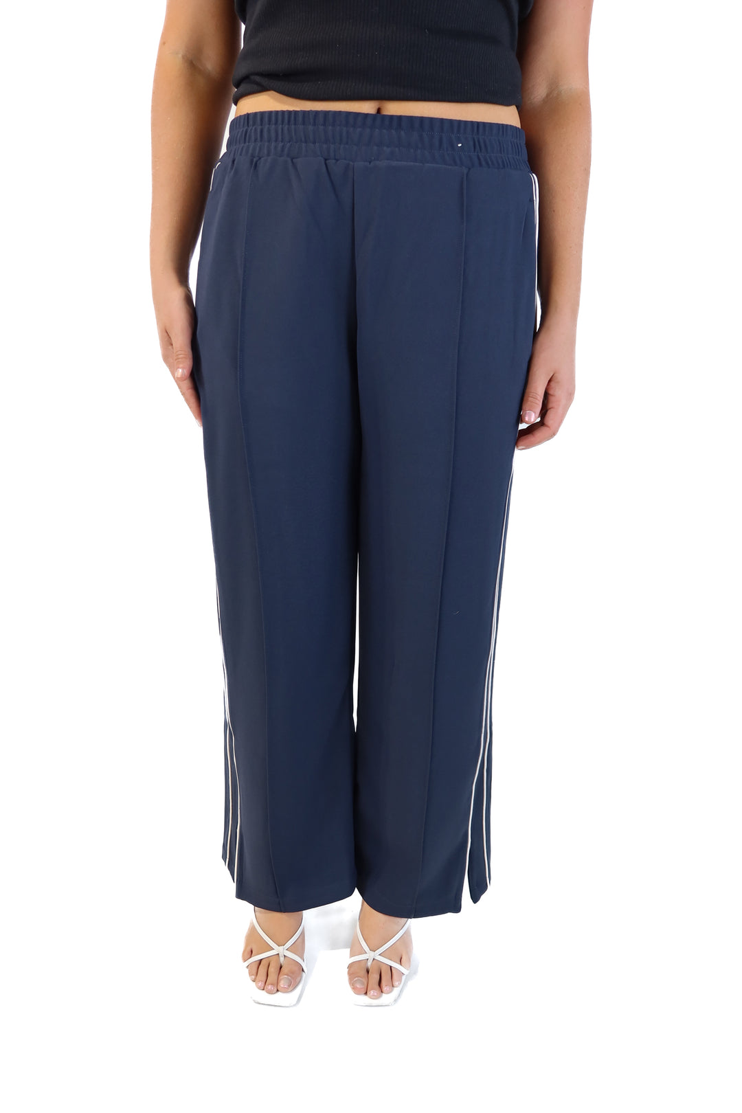 Abercrombie & Fitch navy double stripe pant (m; retail $79.90)