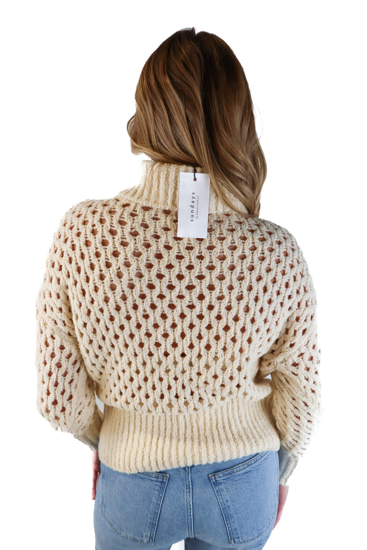Sundays Wide Knit Cream Sweater NWT (XS; retails for $176)