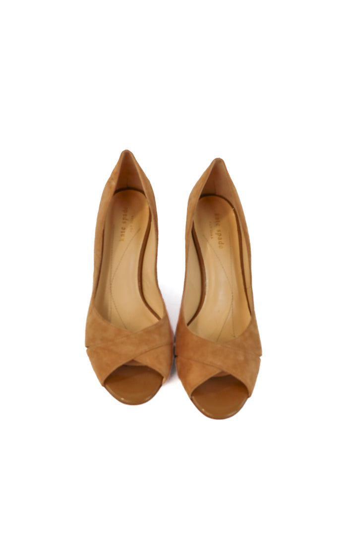 Kate spade tan suede wedges (8;retail $198)