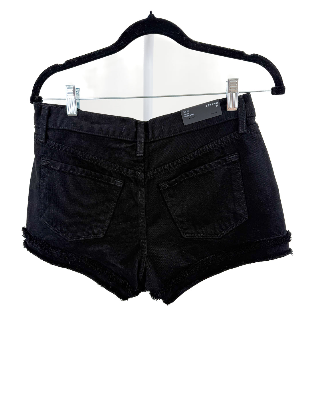 J Brand Black Denim Cutoff Mid-Rise Shorts NWT (26; Retail $148)