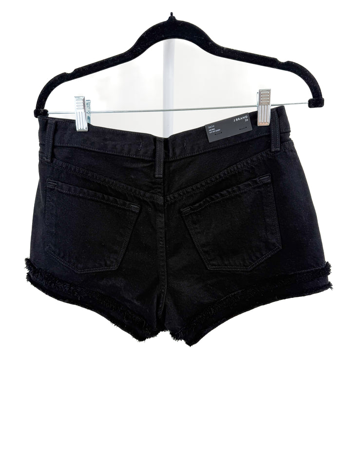 J Brand Black Denim Cutoff Mid-Rise Shorts NWT (26; Retail $148)