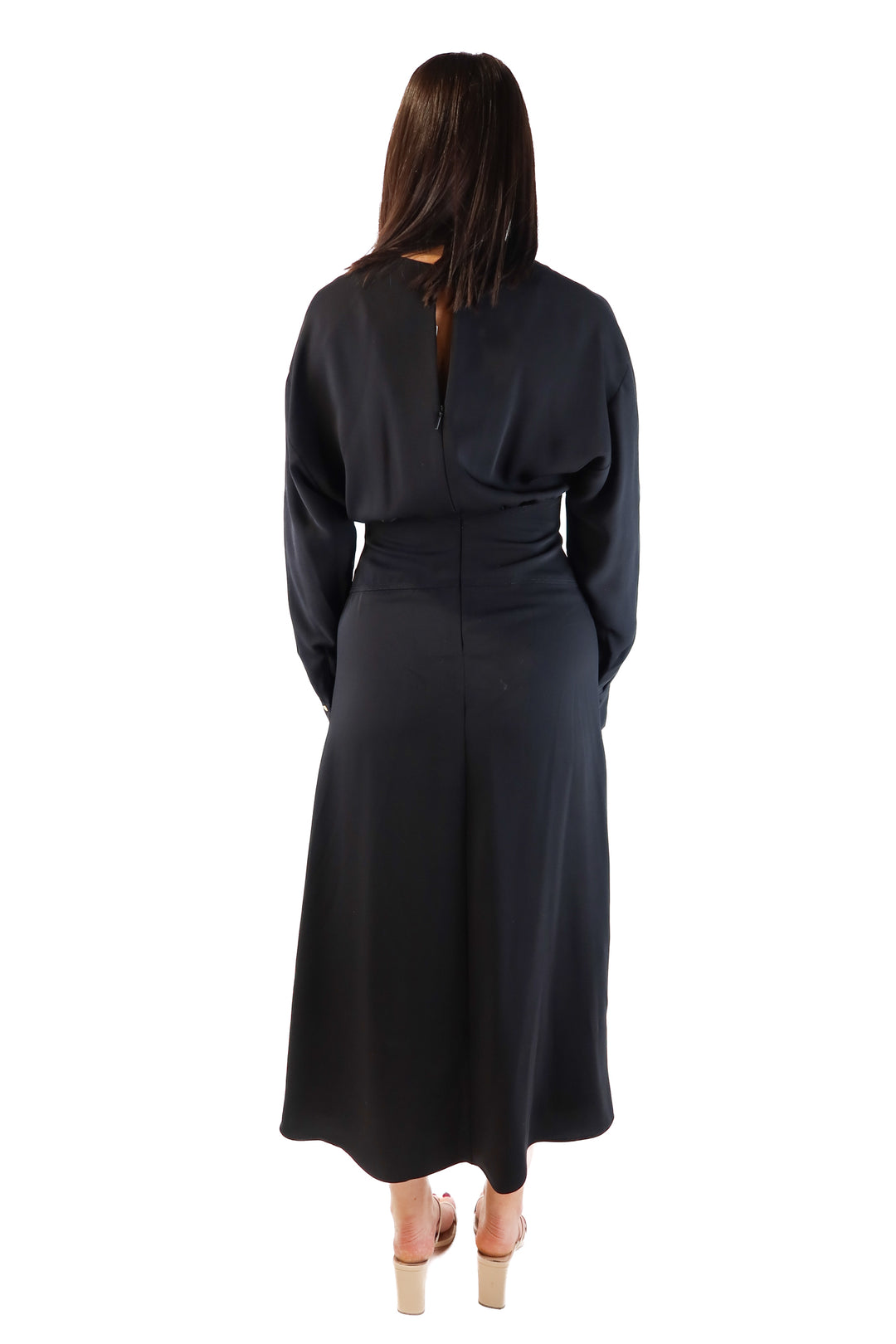 MNG black deep v maxi dress NWT (4)