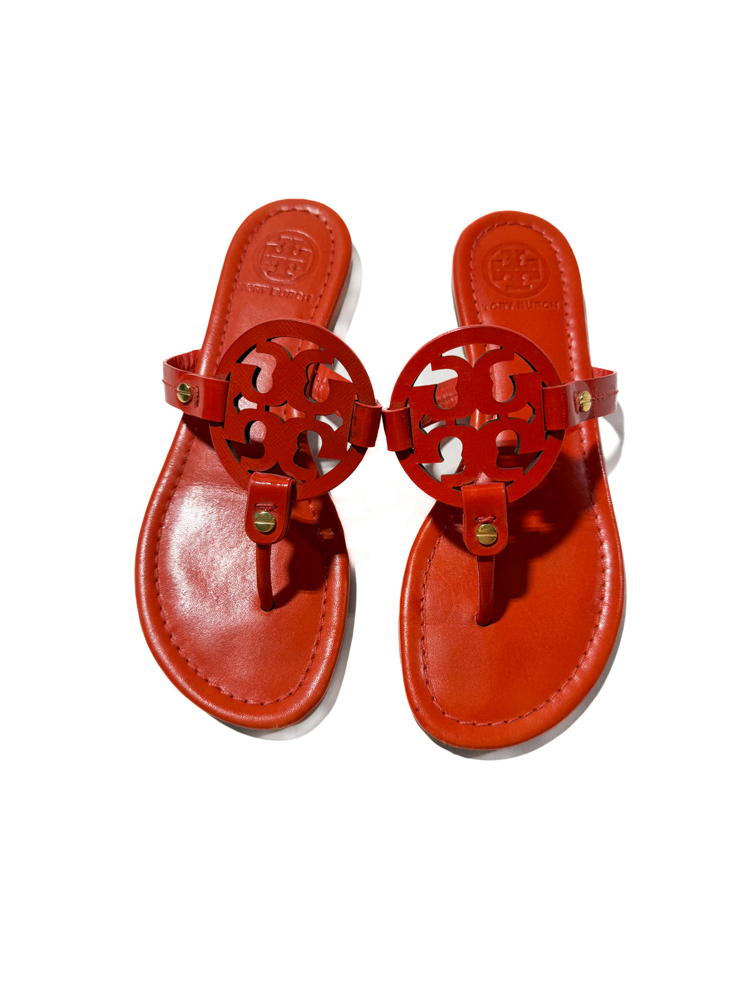 SOLD:Tory Burch Patent Leather Miller Sandal NWOT (7.5; retail $198)