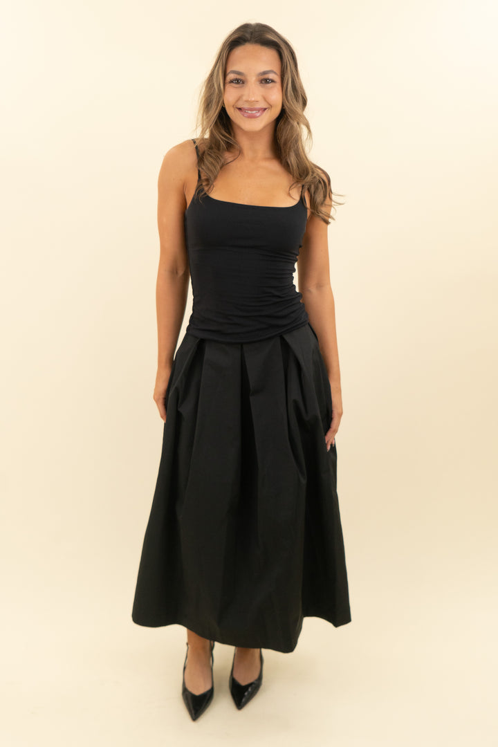 avara black maxi skirt nwt (s; retail $68)