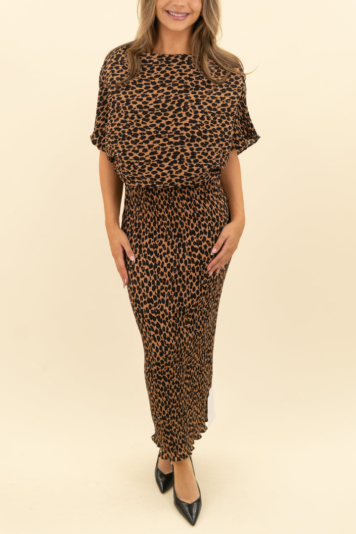 never fully dresses cheetah print dress nwt (xs; retail $176)