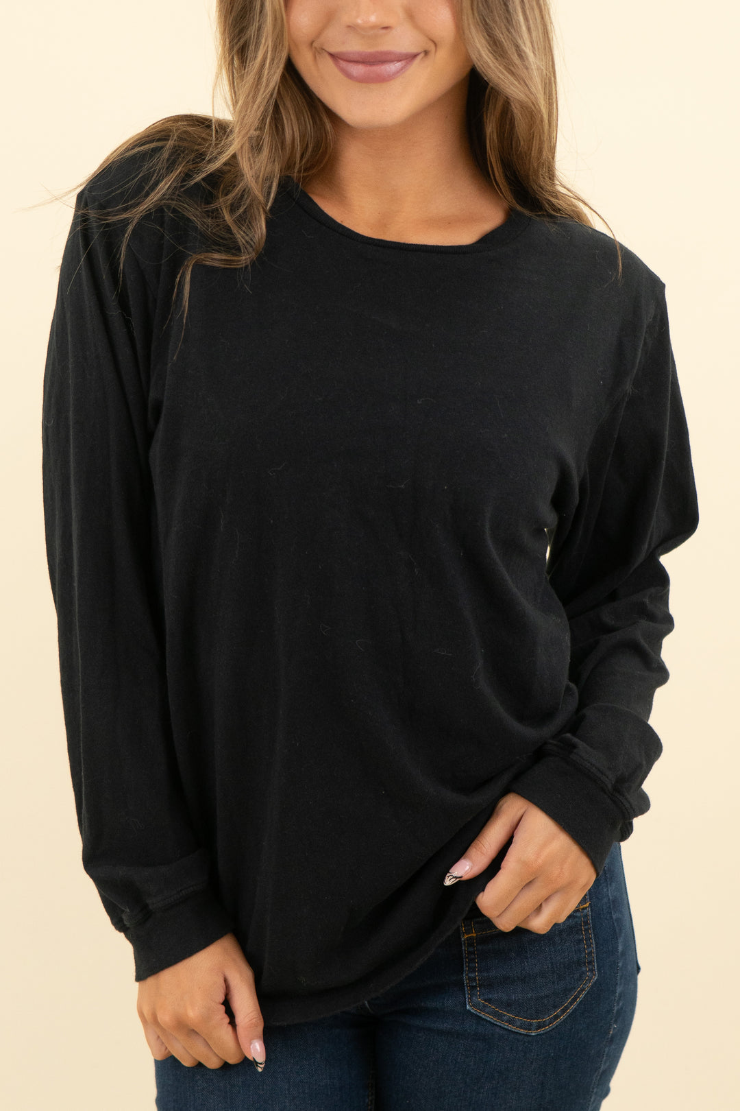 mother black long sleeve top (s; retail $100)