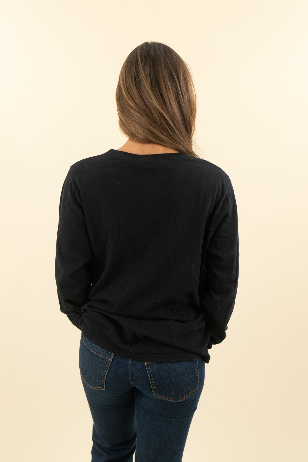 mother black long sleeve top (s; retail $100)