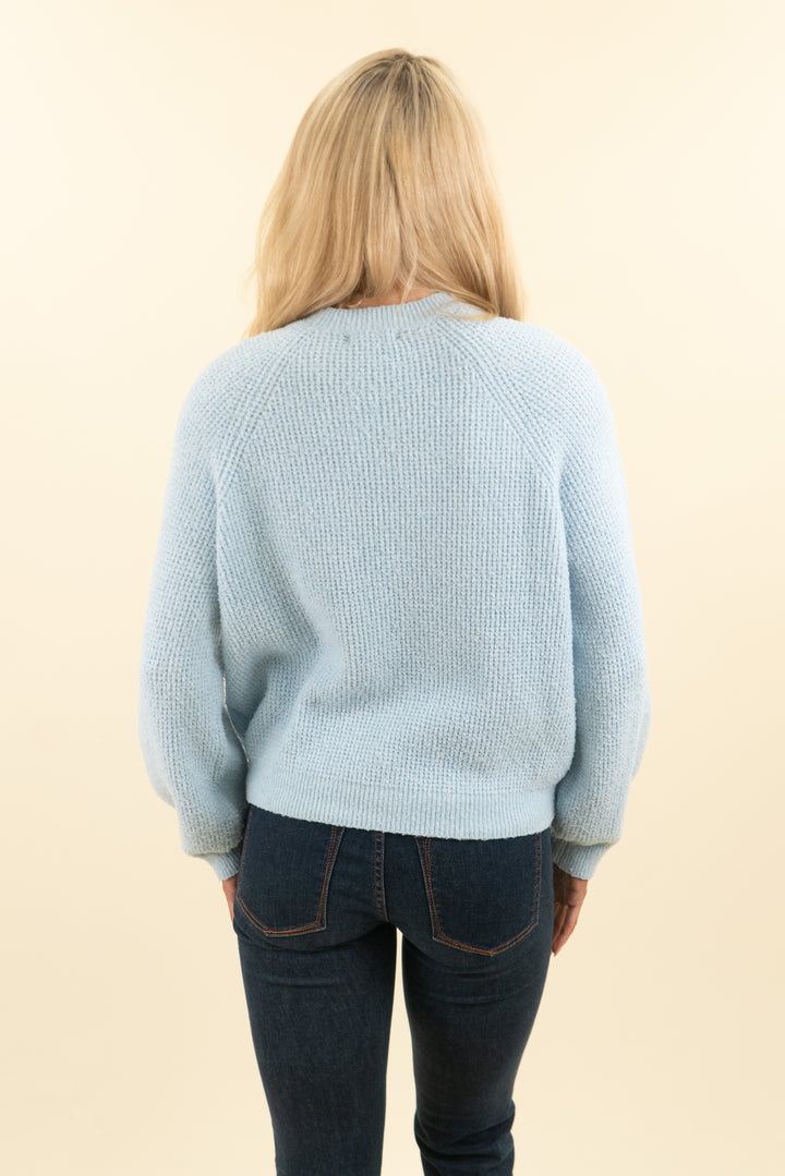 bp light blue waffle knit sweater (s; retail $60)